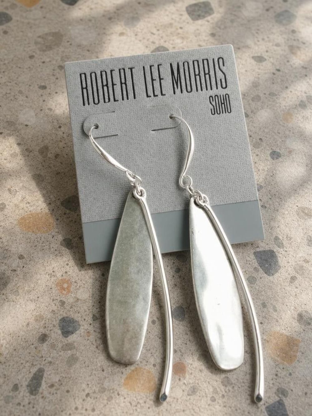 Robert Lee Morris Silver Plated Leaf Drop Earrings